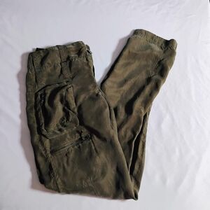 Pete & Greta Johnny Was Womens Y2K Cupro Poplin Cargo Pants size 2 Lightweight